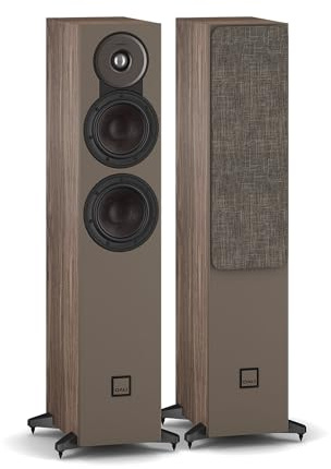 DALI SONIK 5 Slim Floorstanding Passive Hi-Fi Speakers – Dual 5.25” Clarity Cone Woofers, 1.1” Soft Dome Tweeter, SMC Magnet System - Walnut (Pair)