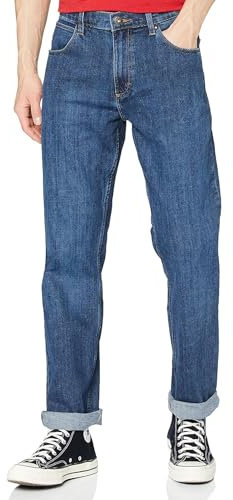 Wrangler Herren Authentic Straight Jeans, Dark Stone, 40W / 34L EU