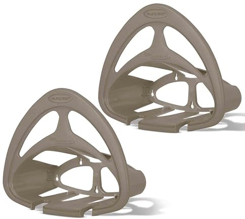 Suncast Hangout HH150 Outdoor Wall Mounted Durable Resin Garden Hose Holder with Accessories Shelf, Designed for 150 Foot Garden Hoses, Taupe, 2 Pack