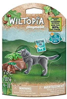 Playmobil 71056 Loup - Wiltopia - Carte d'animaux à Collectionner - Gamme Wiltopia avec Plus de 80% de matériaux recyclés ou biosourcés en Moyenne - Dès 4 Ans