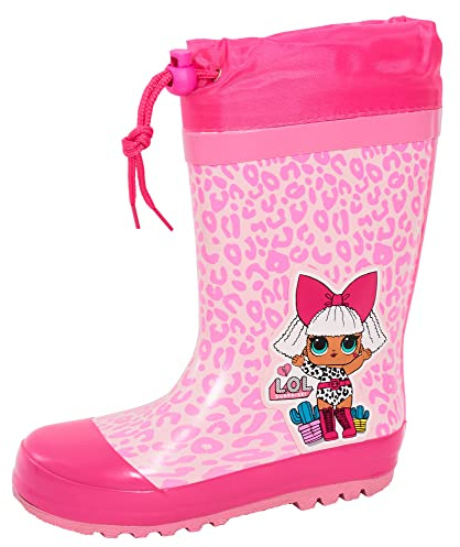 L.O.L. Surprise! Botte de pluie à lacets pour filles pour enfants Bottes doublées chaudes Bottes de neige, Rose, 29 EU