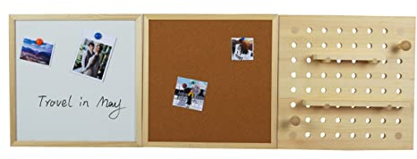 devil ray - Lavagna combinata in sughero e lavagna in set da 120 x 40 cm, in legno – con supporto magnetico incluso