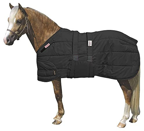 Dura-Nylon Expandable Bellyband Pony/XL Lightweight Foal Horse Stable Blanket | Color Black |Durable 420 Denier Nylon | Expandable Bellyband | 6 oz. Fiberfill Insulation | Maintenance Free