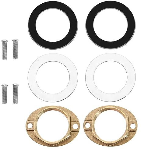 eMagTech 2 Sets M32x1.5mm Messing Wasserhahn Befestigungsmutter, Einloch Kontermuttern mit Unterlegscheiben Und Schrauben, Wasserhahn Anti-Losing-Mutter, Haushaltszubehör