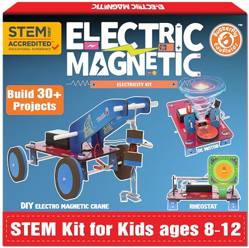 Butterfly EduFields 30in1 STEM Kits for Kids Age 8-10-12 | STEM Toys for Ages 8-13 | Electricity & Magnetism | Science Project Kit for Boys & Girls Aged 8-10-12-14 | Best Educational Birthday Gift