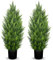 Hollyone 2PCS Artificial Cypress Trees, 3FT Fake Topiary Trees with Detachable Trunks, Decorative Faux Topiaries for Indoor&Outdoor Home Decor Garden Balcony Patio Entryway (90CM)