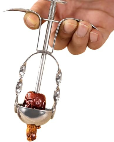 Dénoyauteur de dattes rouges | Dénoyauteur de fruits portable en acier inoxydable - Outil multifonction pour cerises, jujubes, dattes rouges