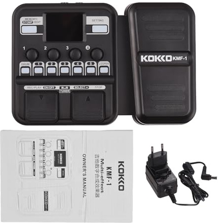 HUIOP Pédale multi-effets pour guitare avec 10 à 59 préréglages, 6 boîtes de rythmes et looper, 40 rythmes différents pour pratiquer à la maison, streaming en direct, connecter un ordinateur, des