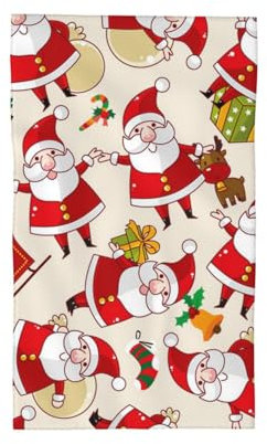 HDTVTV Weihnachten Weihnachtsmann， Strapazierfähiges Waschlappen-Handtuch, Reise-Waschhandtuch, 40 x 70 cm