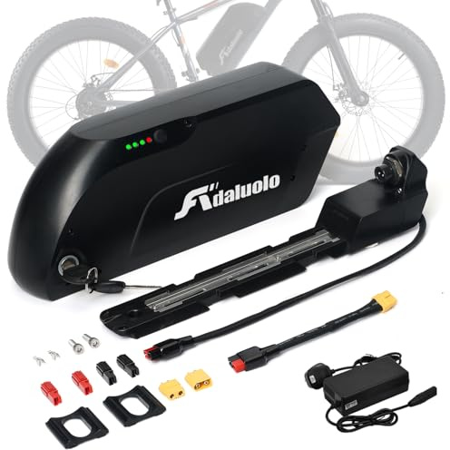 Adaluolo 48V 15AH Ebike Battery Shark Removable Electric Bike Battery Large Capacity Lithium ion Batteries with Charger, BMS, Indicator Light, USB Port for 500W 750W 1000W Motor