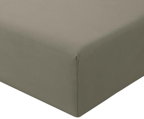 RUIKASI King Size Fitted Sheet Deep 40cm Pocket, Taupe 150x200cm | OEKO-TEX Soft Brushed Microfiber Kingsize Bottom Sheet Ultra Deep Fit Bedsheet Machine Washable Easy Care