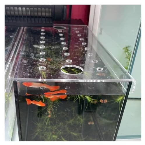 PEYNIR Acrylic Aquarium Cover Fish Tank Lid with Fresh Air Hole, 20 24 30 36 40 45 50 54 inch Terrarium Jumping Proof Hood, Avoid Cat Catching Fish(L24 x W12)