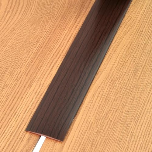 JTPMYFT Perfiles de transición for Suelos, perfiles autoadhesivos revestidos de Vinilo, perfiles divisores Planos, adecuados for Juntas de Suelo de Entre 1 y 2 cm.(Black Walnut,5cm)