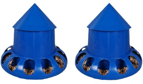 2Pcs Automatic Pigeon Feeder - 11-Port Spill-Proof Bird Feeder with 7kg Capacity, Durable PP Chicken Trough for Parrots/Doves/Wild Birds, Easy-Clean Garden & Cage Dispenser