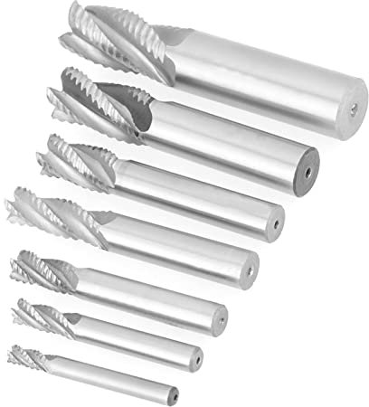 7 pz/set HSS CNC 4 Flauti Fresa Fresa Fresa Bit Sgrossatura Chipbreaker Strumento M6 / M8 / M10 / M12 / M14 / M18 / M20