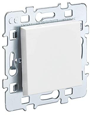 DEBFLEX Interrupteur va et Vient - Prises électriques Standard - Prise Murale - Interrupteur va et Vient sans Fil - Prise Murale - Gamme Casual - Mécanisme BP + Cache Mécanisme Blanc + Support Métal