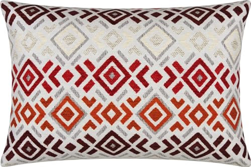 Erwin Müller Kissenhülle York Boho Chenille rot-orange Größe 30x50 cm