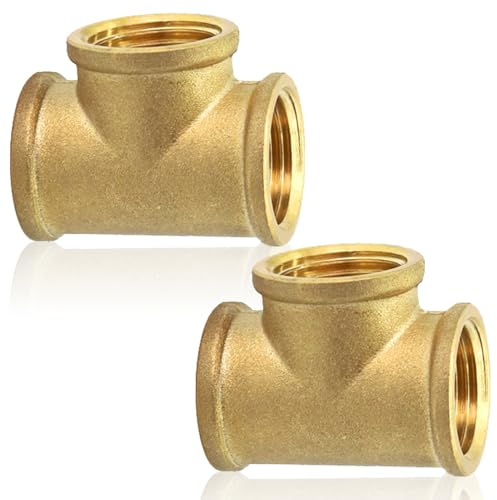 Lot de 2 raccords en T en laiton 90°, filetage intérieur G3/4 (24 mm)