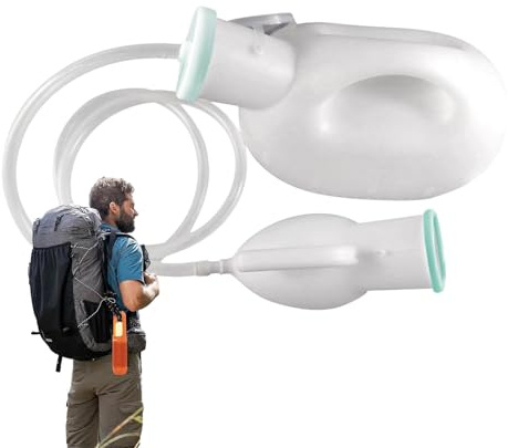Bottiglie per urina da uomo, 1,9 l, grandi bottiglie per urina con manico, dispositivo portatile per urinazione all'aperto, per bambini e adulti