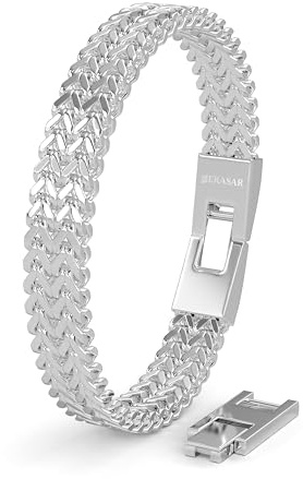 SERASAR Armbänder für Herren Edelstahl Armband Silber Männer Armreif Arm schmuck Armkette Flecht Armbändchen Bracelet