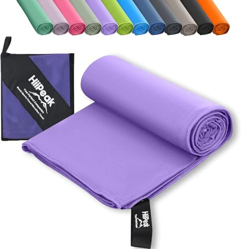 HiiPeak Microfibre Towel Compact Camping Gym towel - Quick Dry Lightweight Absorbent Sports Swimming traveling Hiking Drying Towel for Men,Women (Violet-1pack, 80cm x 40cm)