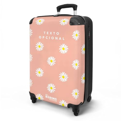 NoBoringSuitcases.com® Valise Cabine 55x35x25 Personnalisable, Valise à roulettes, Bagages Rigide, Légère, Trolley Cabine avec Marguerite, Disponible en 6 Couleurs, Valise pour Avion, Bagage à Main