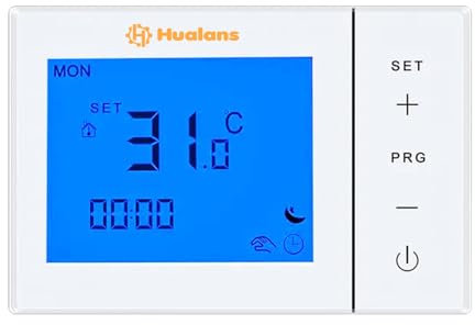 Thermostat à batterie pour chaudière à gaz,Thermostat à batterie programmable 2 fils mural, thermostat hebdomadaire numérique à batterie,Thermostat ambiant(piles exclues) (NO WIFI)