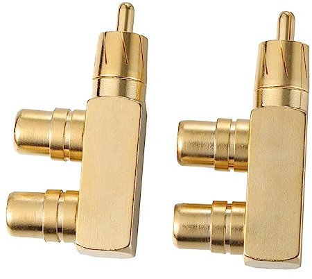 PHENOFICE Adattatore Audio Splitter Maschio A 2 Femmine Connessione Subwoofer Costruzione Qualità Placcatura Ottimale Segnale Angolo Retto 90 Gradi Resistente Duraturo