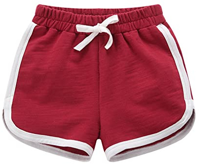 Hotpants Niños 152 Pantalones Cortos Algodón Activo Atlético Correr Dormir Para Niños Niños Grandes Niñas Niños Niños Verano Deportes de Playa Bebé 56 Niñas, rojo, 11-12 años