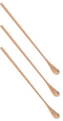 FONDOTIN Lot de 3 Cuillères à Nourriture pour Reptiles 23 CM Cuillère pour Nourrir Les Petits Animaux en Acier Inoxydable Rose Doré Outil Portable pour Lézards et Animaux de Compagnie