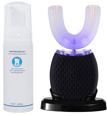 SVKCO Cepillo de dientes ultrasónico para adultos, cepillo de dientes automático de 76 cm, temporizador automático, carga inalámbrica, lavable, viaje, hogar, doble uso