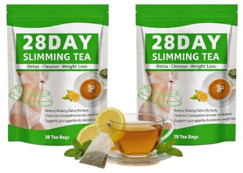Effektivt Magbantande Te - 2 Förpackningar For 28-dagars Buktoning & Uppblåsthet | Naturligt Örtte For Detox-te For Viktkontroll