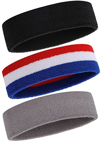 ONUPGO Svettband pannband män och kvinnor – 3 stycken/6 STYCK/12 STYCK sport pannband fukttransport atletisk bomull frotté svettband svettabsorberande pannband