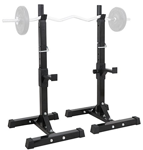 ZENY Ett par justerbara knäböjningsställ skivstångshållare tyngdlyftningsstativ bänk presshylla hem gym utrustning hantelställ stativ 104 – 167 cm 250 kg kapacitet