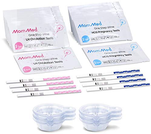 MOMMED Ovulation Kit HCG15-LH40, 15 Pregnancy Tests & 40 Ovulation Test Strips with 55 Urine Cups Reliable & Quick Early Pregnancy Test