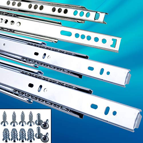 Stahlia Schubladenschienen 17mm Teilauszug 246 mm (1 Paar) Stahl Führungsschiene Schublade Schubladenauszug Schienen für Schubladen Rollenauszug Kugelführung
