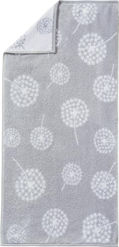 Erwin Müller Walk-Frottier Handtuch Pusteblume Silber-weiß Größe 50x100 cm - flauschig weich, enorm saugstark und langlebig