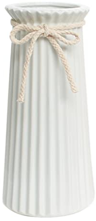 24 CM Jarrónes Blanco Mate de Ceramica Decorativos para Flores, Florero Jarron Cilindrico Decorativo Modernos Minimalista para Pampas