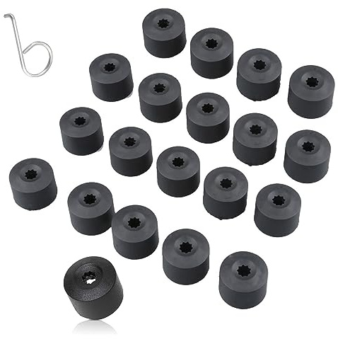 Taicols Lot de 20 Capuchon De Couvercle De Boulon D'écrou De Roue 17mm avec Outil de Retrait