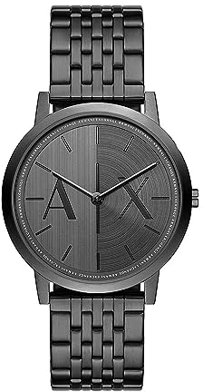 Armani Exchange Watch for Men, Quartz Movement and 40mm Case Size with Stainless Steel, Leather or Silicone Strap
