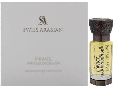 Swiss Arabian Private Frankincense Concentrated Perfume Oil Unisex 12ml – Un Mélange Majestueux d'Encens, de Oud et de Bois de Cèdre – Pour le Véritable Connaisseur