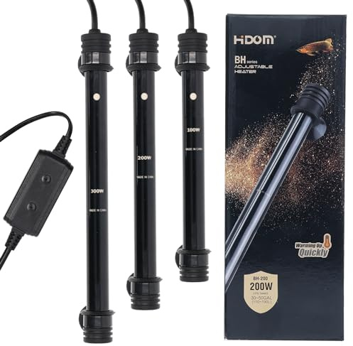 Finest-Filter Hidom akvarium nedsänkbar värmare kvartsglas justerbar värmare för tropiska marina fisktankar (300 W)