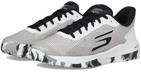 Skechers Men's Skechers Viper Court Pro 2.0 Pickleball-Shoes, White Synthetic/Textile/Black Trim, 6.5 UK