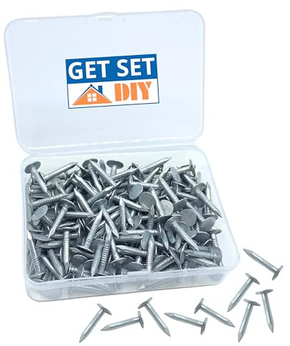 Clout Nails 20mm (Pack of 150) - Extra Large Head Galvanised Felt Nails for Shed Roof - Heavy Duty Roof Felt Tacks for Wood Outdoor and Securing Shed Roofing Felt in a Handy Plastic Case