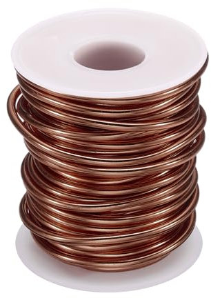 QUARKZMAN Rotolo di Filo Bonsai, Spessore 3mm, Lunghezza 33ft, Filo di Alluminio Anodizzato Flessibile per Attrezzi Bonsai, Alberi, Giardino, Orticoltura, Paesaggistica, Rame