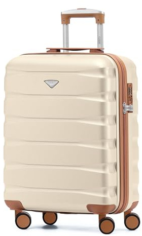 Flight Knight Valigie Rigide in ABS Leggere a 4 Ruote - Bagaglio a mano approvato per oltre 60 compagnie aeree tra cui easyJet, Jet2 e dimensioni massime per Ryanair (Priorita) 55x40x20cm