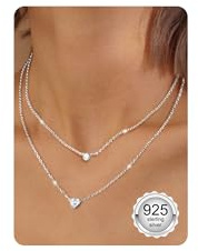 ORAZIO Kette Silber 925 Damen Halskette Herz Zirkon Schmetterling Kette Silber Silberkette Damen Schmuck Ketten