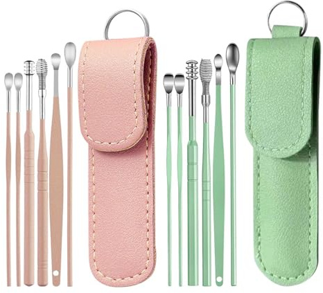 Nettoyeur D'Oreille En 12 Pièces, Dissolvant De La Vaisselle D'Oreille, Fouilleur D'Oreille En Acier Inoxydable, Outil De Nettoyage De L'Oreille Portable.