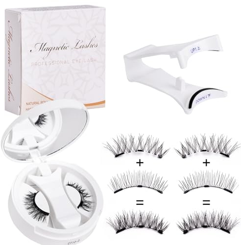 AYNKH Faux-Cils-Magnetique Cils magnétiques,Cils Magnétiques Avec Applicateur, Cils Magnétiques Sans Eyeliner, Naturels et Sans Colle