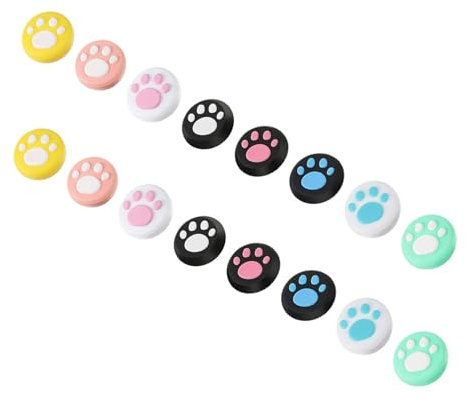 Toddmomy Lot De 16 Capuchons De Joystick En Silicone Patte De Chat Pour Manette Console De Jeu, Grip Antidérapant, Contrôles Précis, Accessoires Gaming Couleur Mixte, Usage Jeu Vidéo